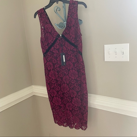 Plenty by Tracy Reese plum lace floral shift dress 4 - Picture 3 of 6